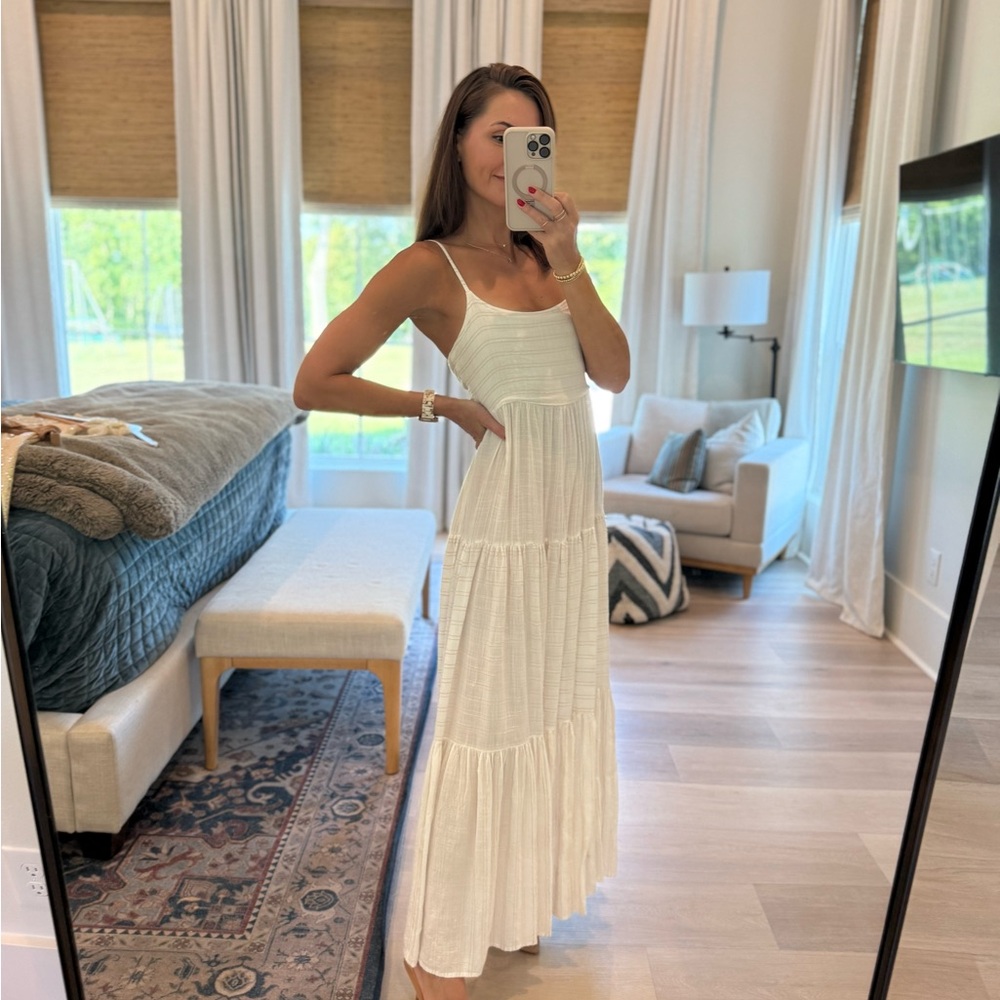 Elegant White Maxi Dress/ Santorini Dress in Cream
